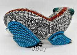 POLAR BEAR- One of a kind wood hand-carved ALEBRIJE from Oaxaca, Mexico