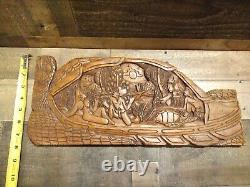 Palau Wood Hand-Carved Story Board Turtle Shaped, One-of-a-Kind, Vintage