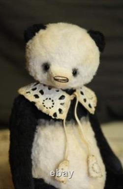 Panda Joe by Galina MorozovaArtist Distressed Collectible Black White OOAK Bear