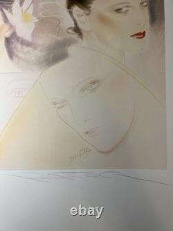 Pater Sato-Faces-80s Japanese Futuristic Color Lithograph-Pencil Signed AP