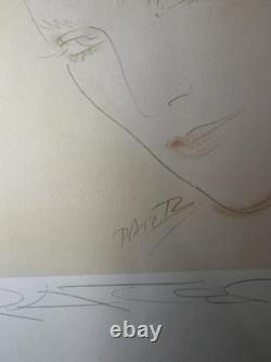 Pater Sato-Faces-80s Japanese Futuristic Color Lithograph-Pencil Signed AP