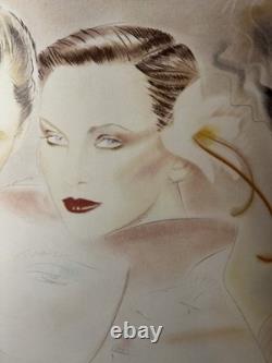 Pater Sato-Faces-80s Japanese Futuristic Color Lithograph-Pencil Signed AP