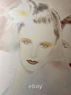 Pater Sato-Faces-80s Japanese Futuristic Color Lithograph-Pencil Signed AP