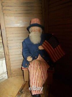 Patriotic Uncle Sam doll, Fourth of July, Handmade One of a Kind
