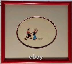 Popeye and Olive Oyl one of a kind production animation cel signed Hunn & Fritz