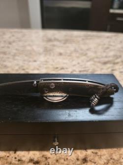 Quarterly One Of A Kind William Henry Pocket Knife. 24k Koftgari Natural Topaz