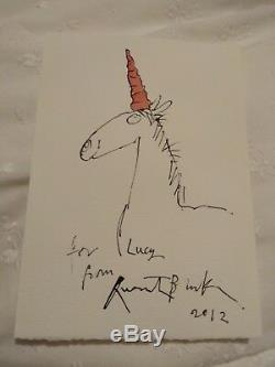 Quentin Blake Original Sketch & Letter, complete in envelope One of a kind