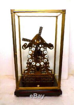 RARE Animated Windmill Fusee Skeleton Clock-One of a Kind