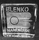 Rare Blenko Handmade Glass Paperweight Square, Advertising Promo One Of A Kind