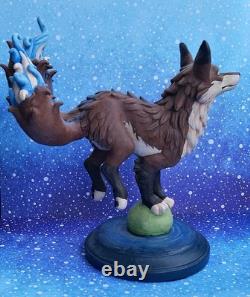 RARE Ethereal Kitsune sculpture Mystical fox figurine ONE OF A KIND PIECE