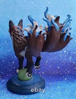 RARE Ethereal Kitsune sculpture Mystical fox figurine ONE OF A KIND PIECE