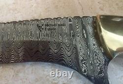 RARE Michael Klaas Handmade Damascus Steel Hunting Knife 12 ONE-OF-A-KIND