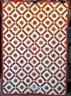 RARE Museum Quality One-of-a-Kind 1830-60 Applique Star Crib Quilt