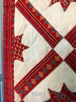 RARE Museum Quality One-of-a-Kind 1830-60 Applique Star Crib Quilt