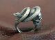 Rare One Of A Kind Amazing Vintage Antique Snak Memento Mori Skull Silver Ring