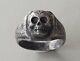 Rare One Of A Kind Antique Victorian German With Memento Mori Skull Silver Ring