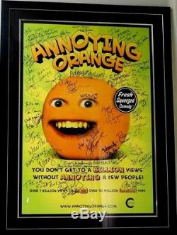 RARE ONE OF A KIND Annoying Orange CAST Signed Poster YouTube Contest Prize