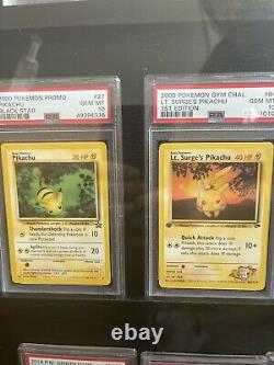 RARE ONE-OF-A-KIND PSA/BECKETT 10's PIKACHU DISPLAY CASE POKÉMON COLLECTION