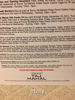RARE ONE OF A KIND TRUMP Taj Mahal Atlantic City Casino Closing Sign