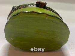 RARE One Of Kind Porcelain Rabbit &Turtle or Tortoise & Hare Trinket Box