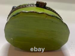 RARE One Of Kind Porcelain Rabbit &Turtle or Tortoise & Hare Trinket Box