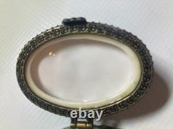 RARE One Of Kind Porcelain Rabbit &Turtle or Tortoise & Hare Trinket Box