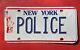 Rare One-of-a-kind 1980's Embossed Police New York License Plate-must See