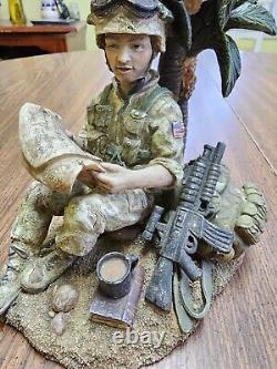 RARE VINTAGE ONE OF A KIND SOLDIER FIGURE HANDCRAFTED 8.5x6 UNKNOWN ARTIST