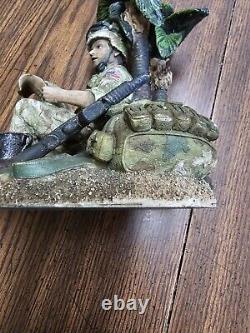 RARE VINTAGE ONE OF A KIND SOLDIER FIGURE HANDCRAFTED 8.5x6 UNKNOWN ARTIST