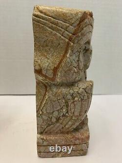 RARE! Vintage ONE OF A KIND ART DECO STONE CARVED OWL BOOKENDS 10+ Lbs. READ