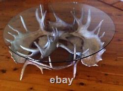 REDUCED$$ Collectible Authentic Moose Antler Table 50 Diameter, ONE OF A KIND