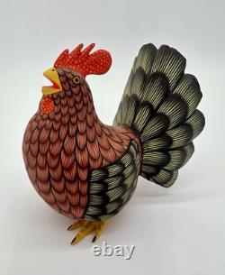 RED CHICKEN- One of a kind wood hand-carved ALEBRIJE from Oaxaca, México