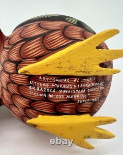 RED CHICKEN- One of a kind wood hand-carved ALEBRIJE from Oaxaca, México