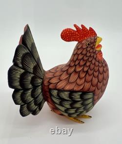 RED CHICKEN- One of a kind wood hand-carved ALEBRIJE from Oaxaca, México