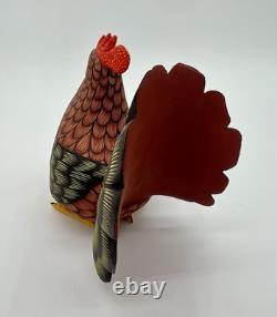 RED CHICKEN- One of a kind wood hand-carved ALEBRIJE from Oaxaca, México