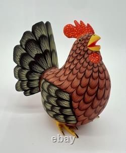 RED CHICKEN- One of a kind wood hand-carved ALEBRIJE from Oaxaca, México