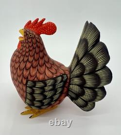 RED CHICKEN- One of a kind wood hand-carved ALEBRIJE from Oaxaca, México