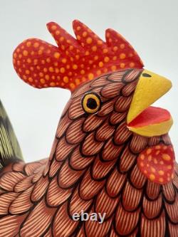 RED CHICKEN- One of a kind wood hand-carved ALEBRIJE from Oaxaca, México