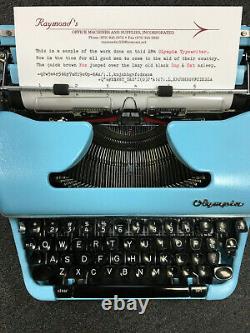 REFURBISHED Olympia SM4 REPAINTED baby blue PICA perfecto, one-of-a-kind color