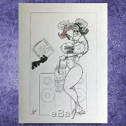 RUSH 2112 ROCK GIRL (9 x 12) drawn and signed by STEF WILSON ONE-OF-A-KIND COA