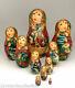 Ruslan And Ludmila Unique One Of The Kind Russian Nesting Doll 10 Piece Art Set