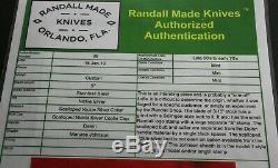 Randall Made Knives Custom one of a kind and authenticated