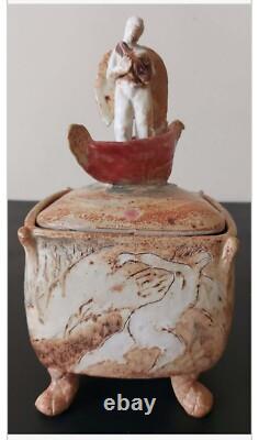 Rare! Angel In Boat Ceramic By Julius Forzano One-of-a- Kind