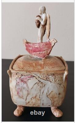 Rare! Angel In Boat Ceramic By Julius Forzano One-of-a- Kind