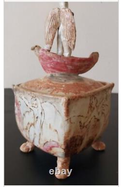 Rare! Angel In Boat Ceramic By Julius Forzano One-of-a- Kind