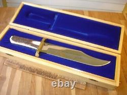 Rare Custom Buck 903 Bowie Knife One Of A Kind Nra Charlton Heston Gold Etch