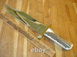 Rare Custom Buck 903 Bowie Knife One Of A Kind Nra Charlton Heston Gold Etch