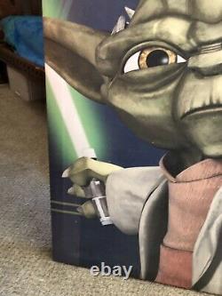 Rare Disney Star Wars Weekend Prop One Of A Kind Canvas Art Yoda 36 X 36