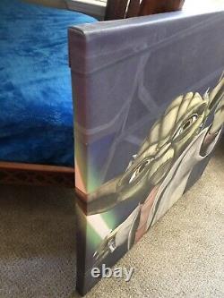 Rare Disney Star Wars Weekend Prop One Of A Kind Canvas Art Yoda 36 X 36