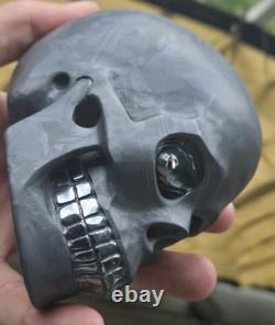 Rare! Genuine Tera Hertz Crystal Hand Carved Skull! One-of-a-kind Statue Carving